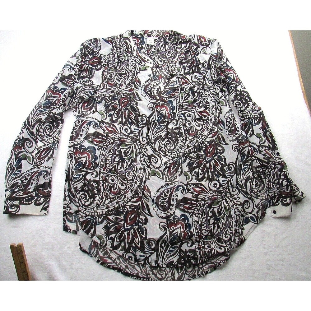 Ariat Top Women's M Colorful Paisley Floral‎ Popover Tunic Boho Peasant Blouse